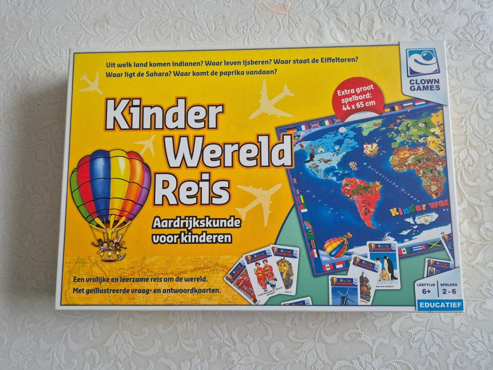 Kinder Wereldreis Aardrijkskunde Bordspel, Vijf spelers of meer, Ophalen, Gebruikt, Clown Games