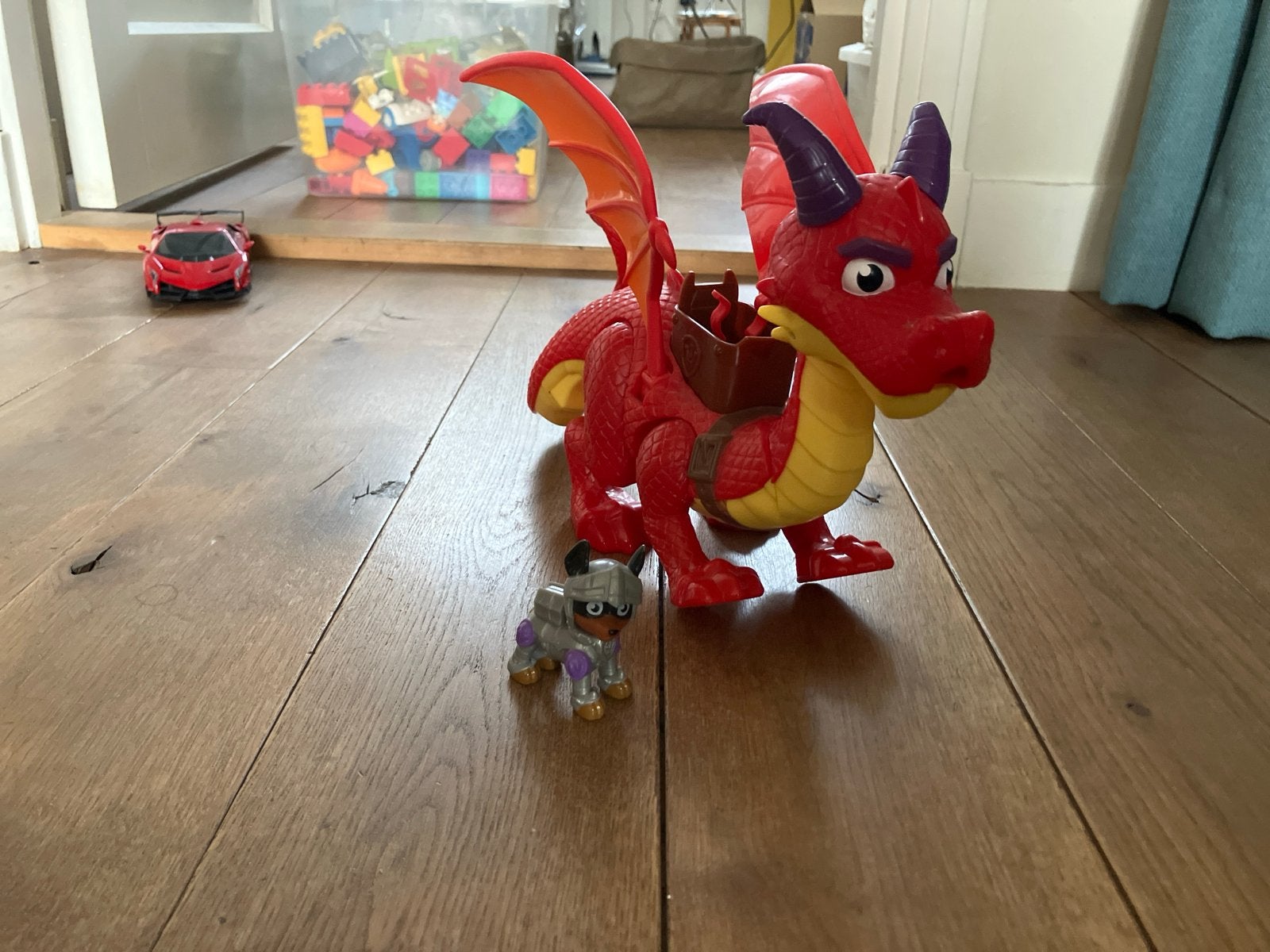 Paw Patrol - Rode draak Sparks met bewegende vleugels, Ophalen, Zo goed als nieuw