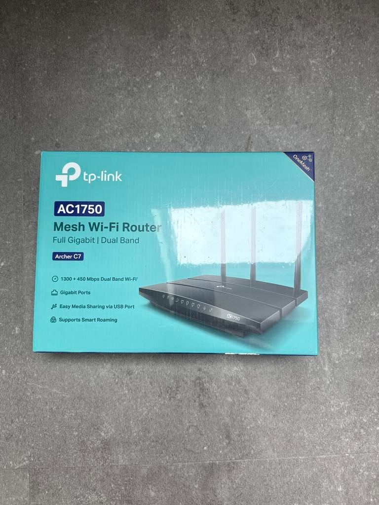 TP-Link AC1750 Mesh Wi-Fi Router Archer C7 Dual Band, Computers en Software, Routers en Modems, Ophalen of Verzenden, Nieuw, Router