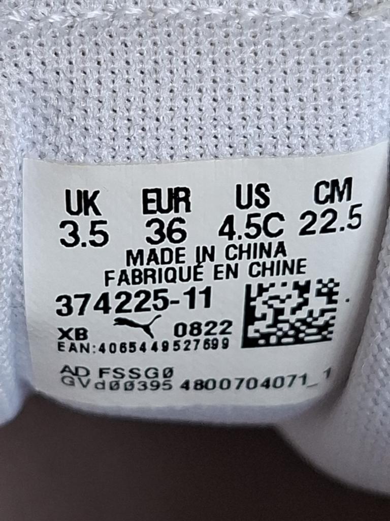 Puma sneakers wit/roze maat 36, Kinderen en Baby's, Kinderkleding | Schoenen en Sokken, Ophalen, Gebruikt, Meisje, Sportschoenen