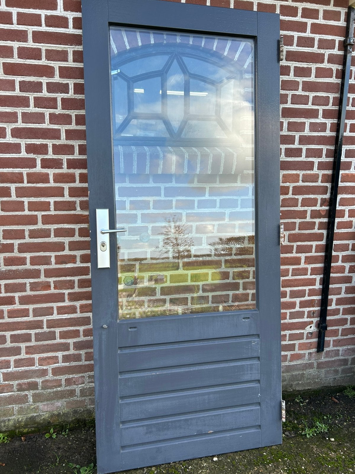 Hardhouten achterdeur 87,5x201cm., Ophalen, Gebruikt, 80 tot 100 cm, Buitendeur
