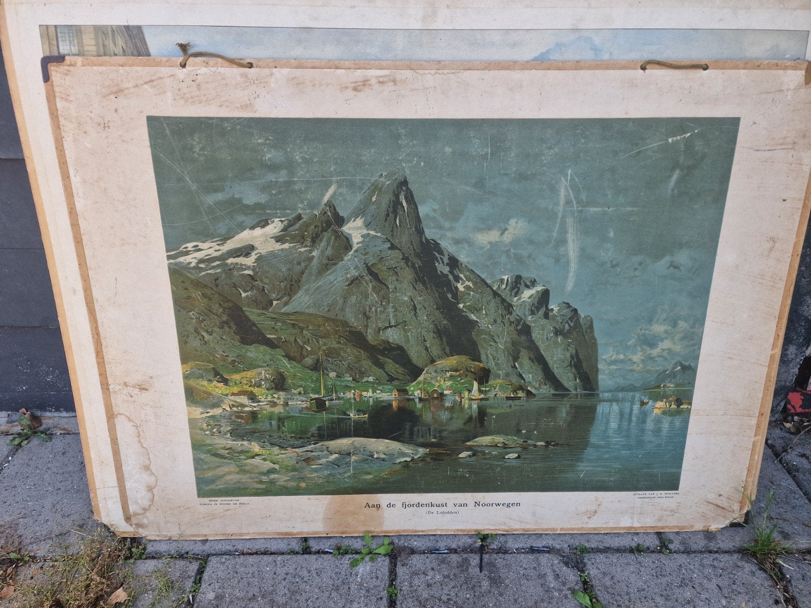 Schoolplaat: Aan de Fjordenkust van Noorwegen, Antiek en Kunst, Ophalen of Verzenden, Aardrijkskunde
