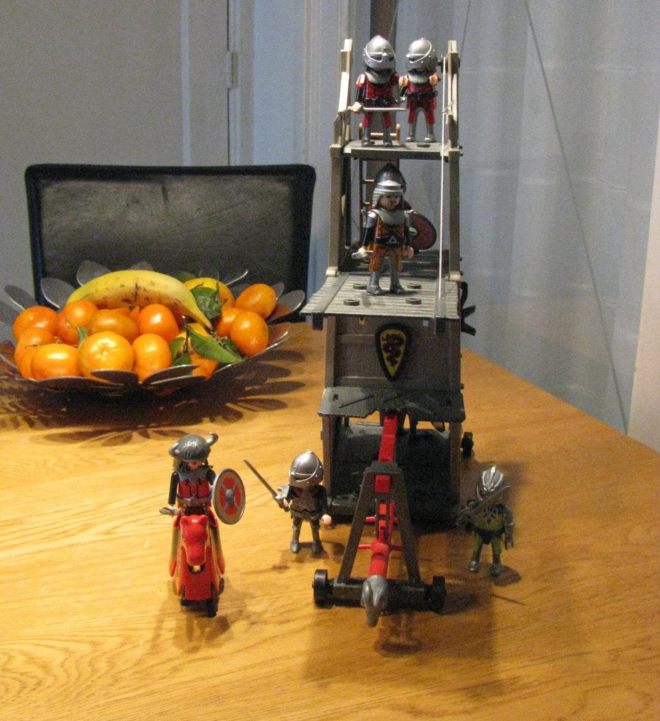 Playmobil 4441, Aanvalstoren + Pijl en boog schiet machine, Kinderen en Baby's, Speelgoed | Playmobil, Ophalen of Verzenden, Gebruikt