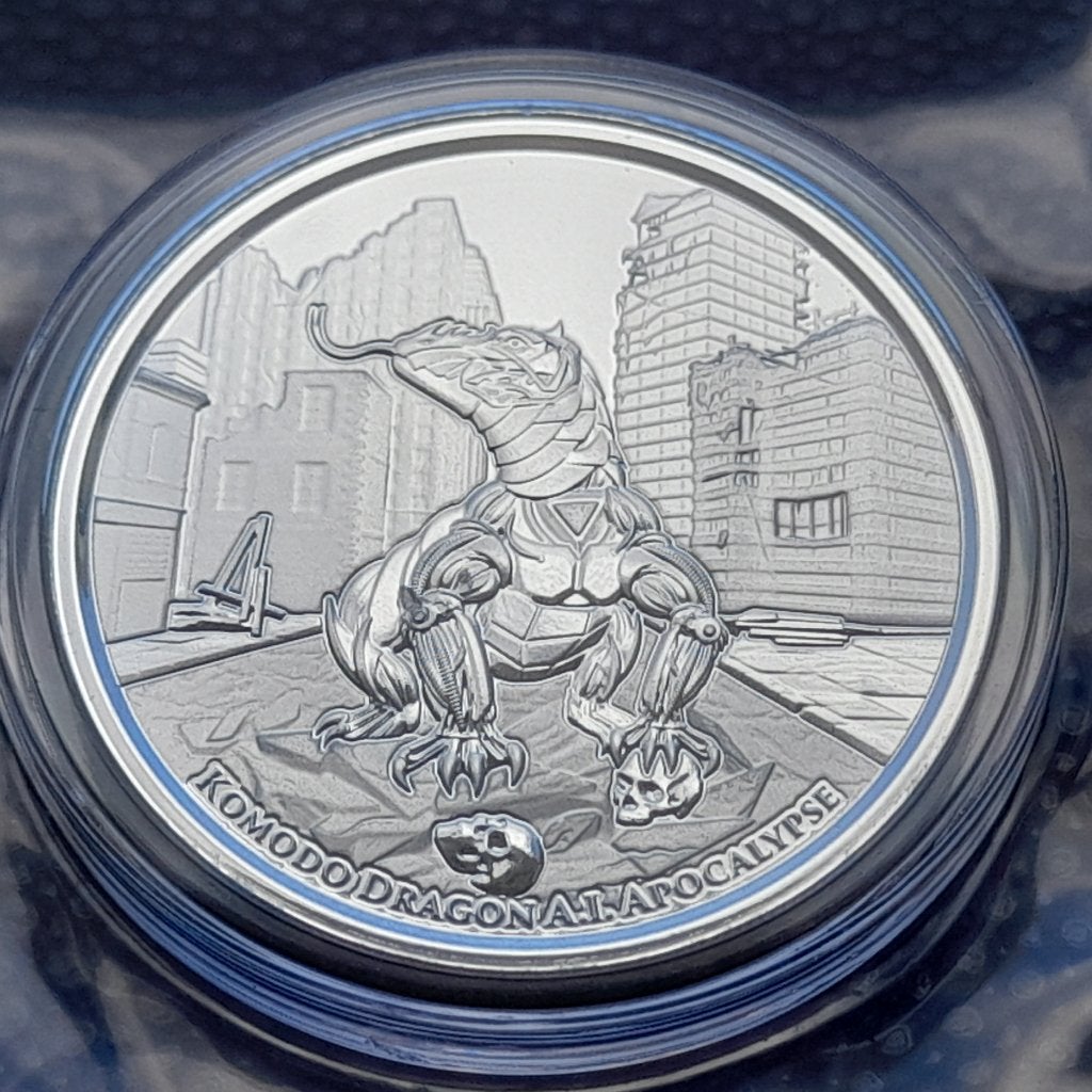 2022 Komodo Dragon A.I. Apocalypse 1 oz silver, Ophalen of Verzenden, Zilver