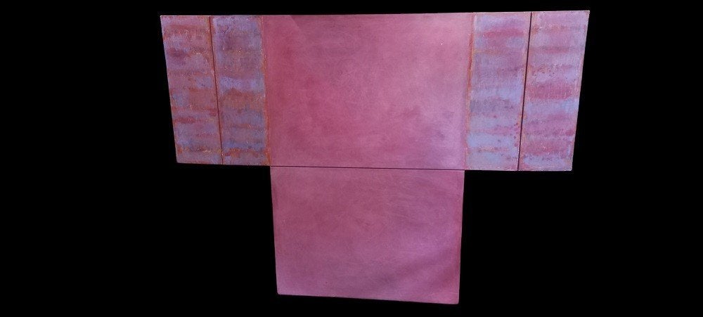 Rita Reychler (Eeklo 1933) 4 luik schilderij., Ophalen, Abstract
