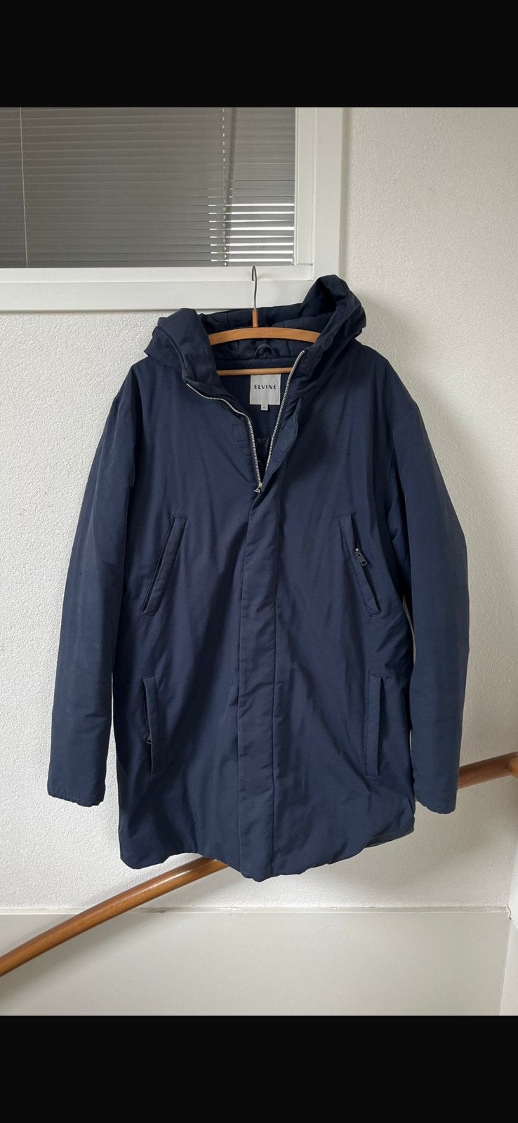 Elvine Donkerblauwe Jas - Maat XL, Ophalen of Verzenden, Gedragen, Maat 56/58 (XL), Blauw
