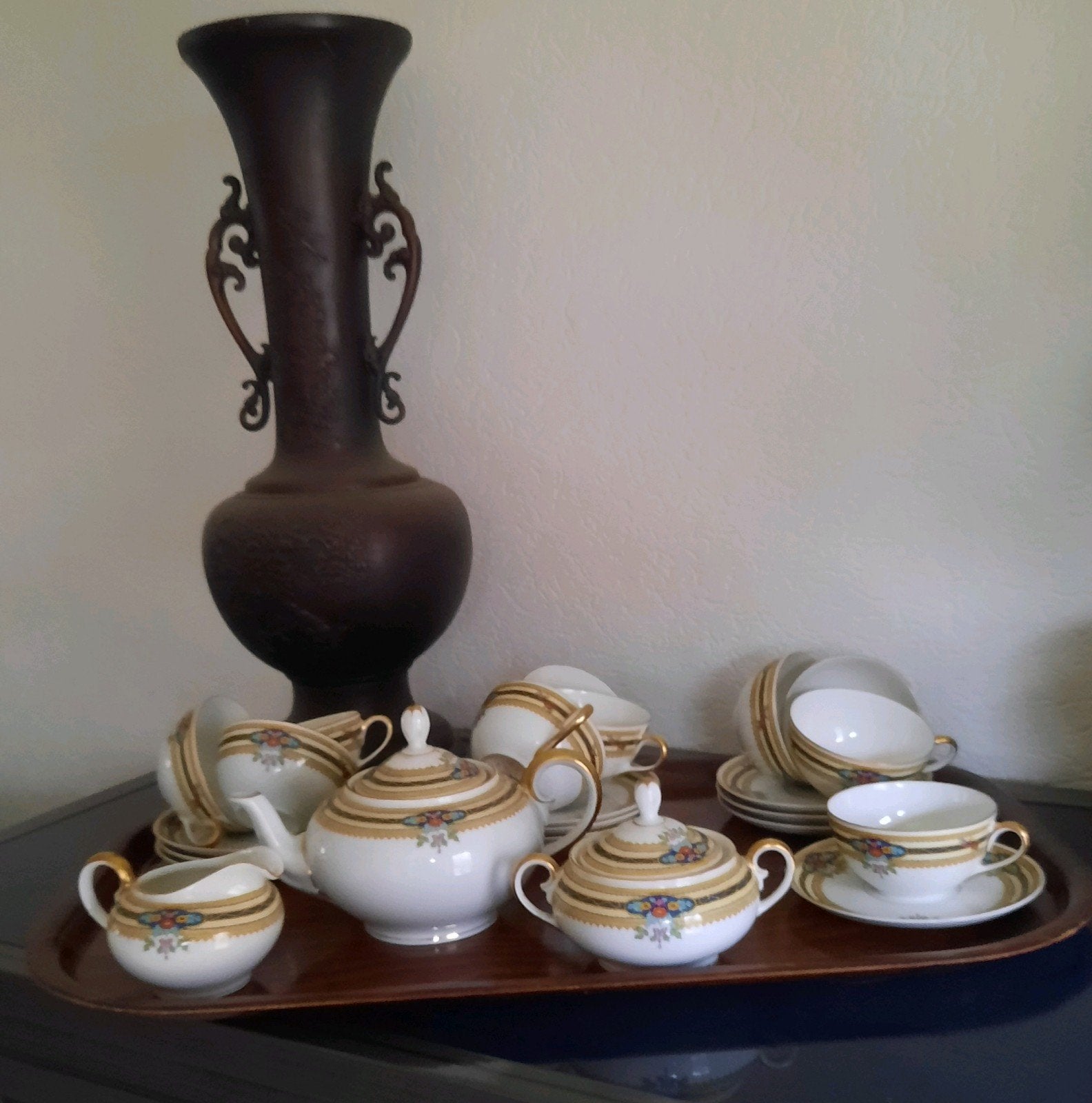 een 23 deling antiek servies jugendstil, Ophalen