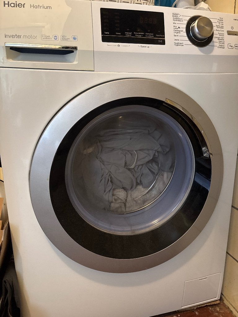 wasmachine Haier, Witgoed en Apparatuur, Wasmachines, Ophalen, Gebruikt, Voorlader, 85 tot 90 cm
