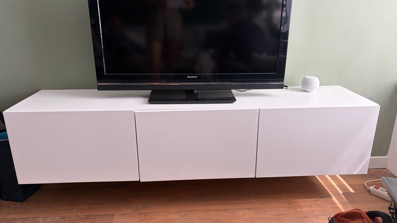 IKEA Besta TV meubel - Wit, zwevend design, Ophalen, Overige materialen, Gebruikt, 150 tot 200 cm