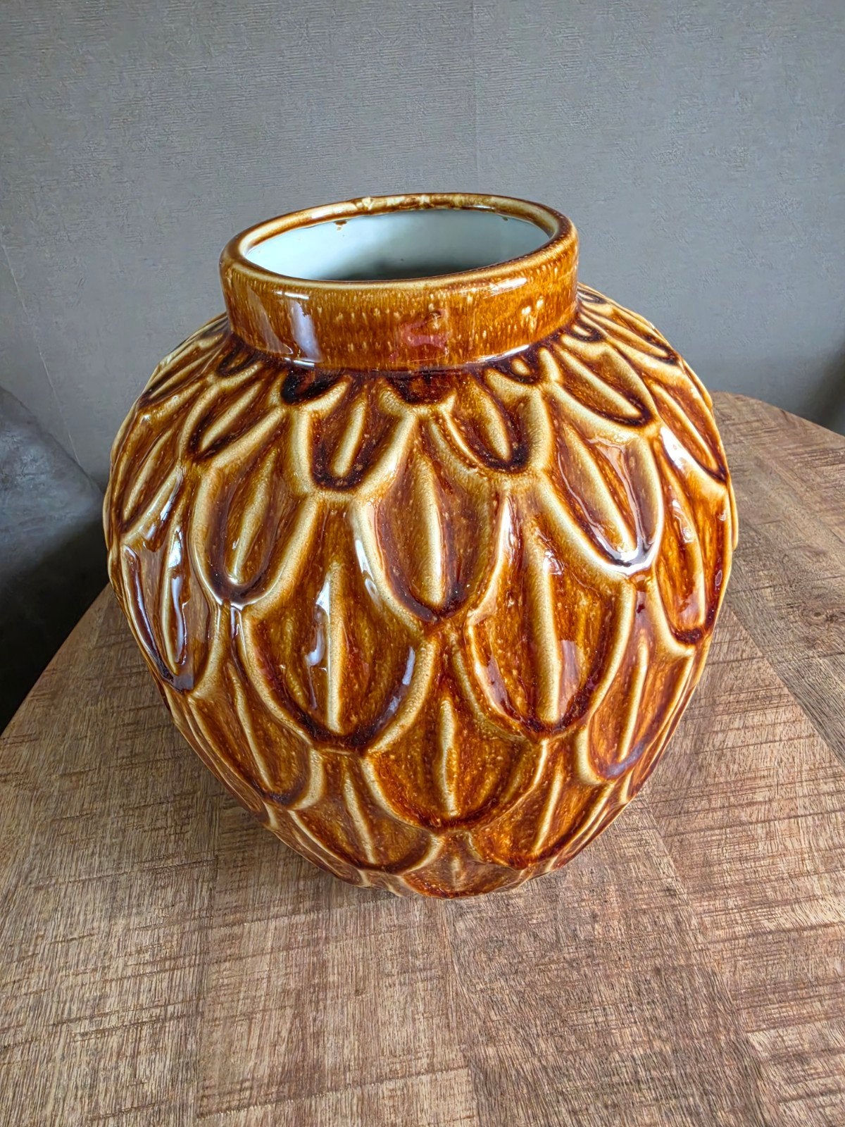 Vaas handgemaakt van DK, Ophalen of Verzenden, Zo goed als nieuw, Overige kleuren, Glas