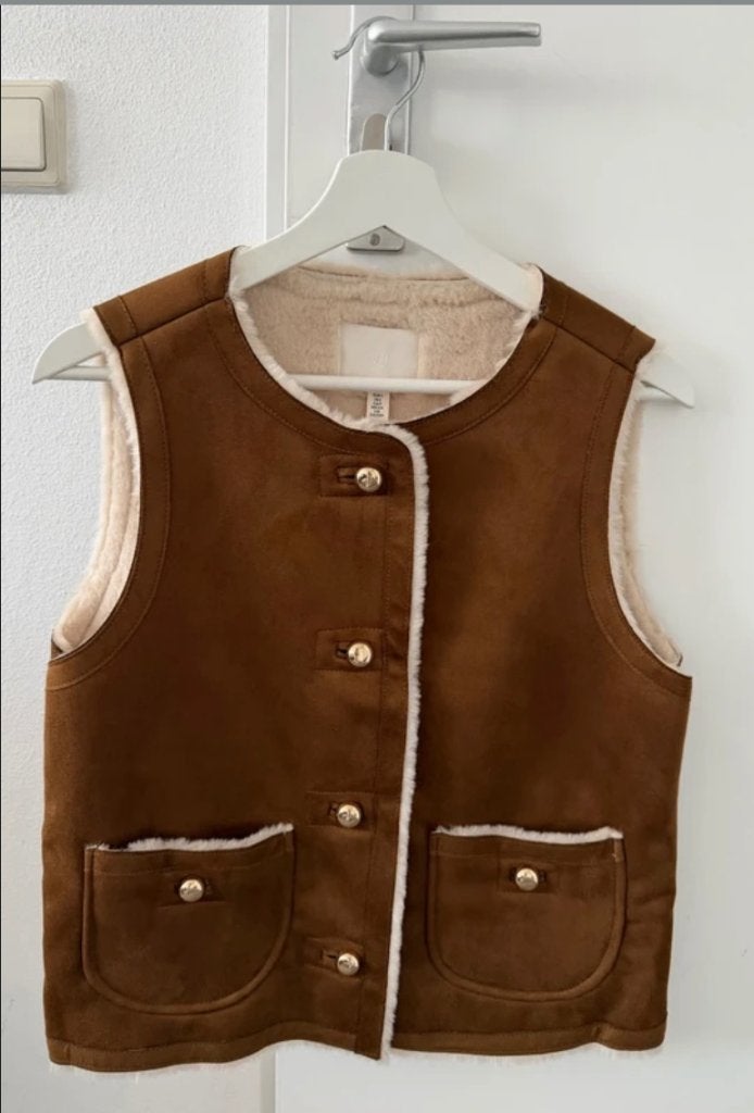 Bodywarmer met teddy voering, Kleding | Dames, Bruin, Nieuw, Ophalen of Verzenden, Maat 36 (S)