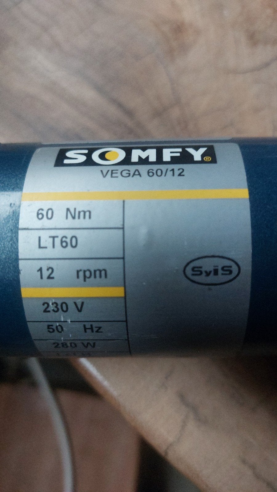 Somfy Vega 60/12 Rolluikmotor - 60 Nm, 12 rpm, Ophalen of Verzenden, Gebruikt, Rolluik, Elektrisch