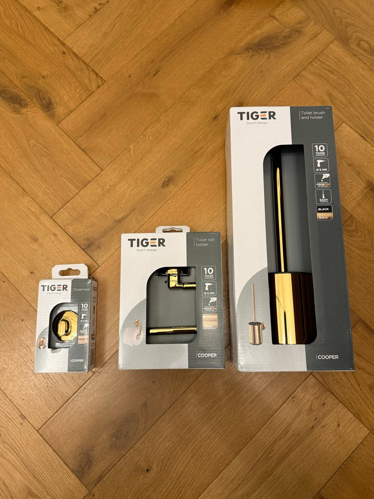 Nieuwe: Tiger Cooper Toiletborstel, Toiletrolhouder en Haak, Toilet-accessoire, Overige merken, Nieuw, Ophalen of Verzenden