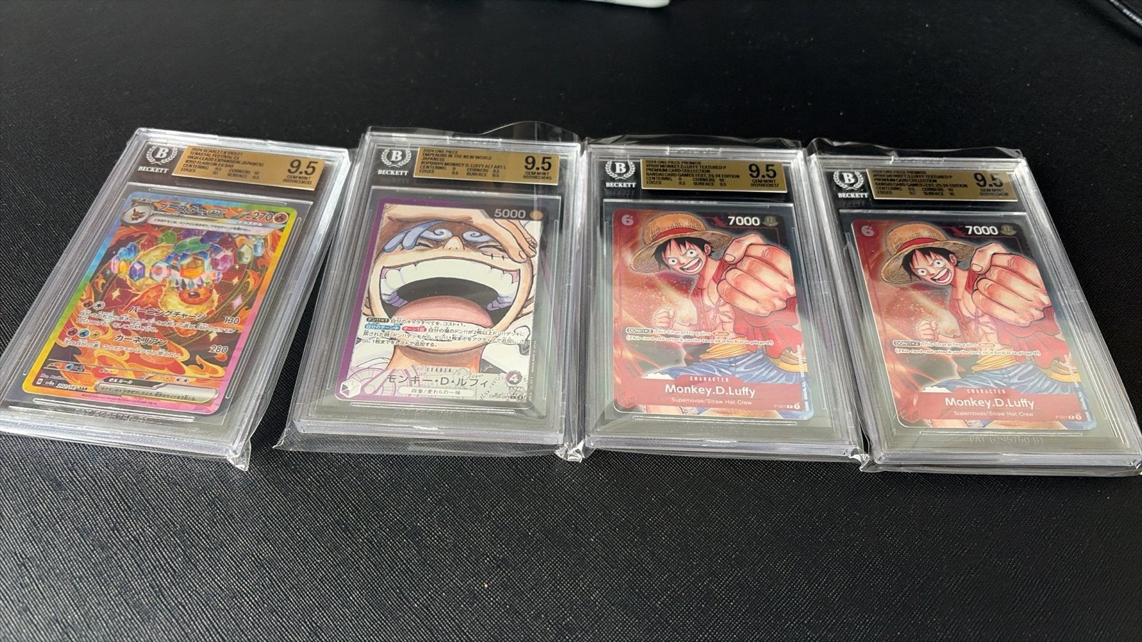 BGS 9.5 One Piece en Pokémon Kaarten - trade, Hobby en Vrije tijd, Ophalen of Verzenden, Zo goed als nieuw, Meerdere kaarten