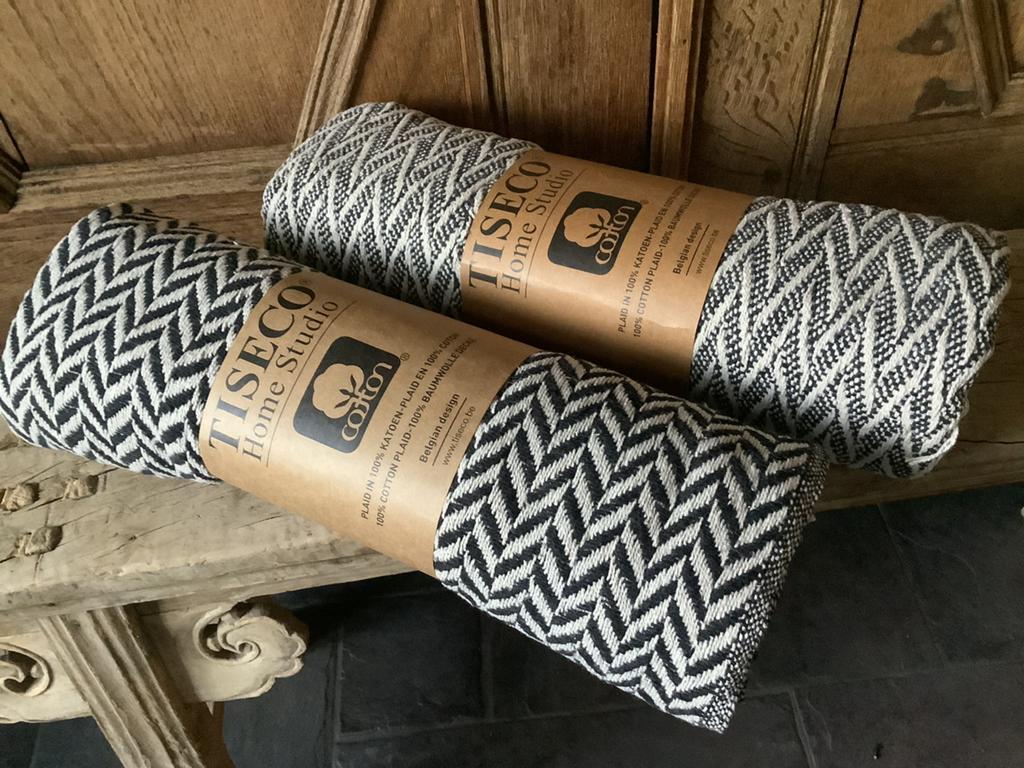 NIEUW set van 2 bij elkaar passende plaids woondekens, Ophalen of Verzenden, Nieuw