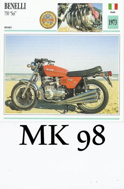 Mk98 motorkaart benelli 750 sei, Verzamelen, Ophalen of Verzenden, Auto's