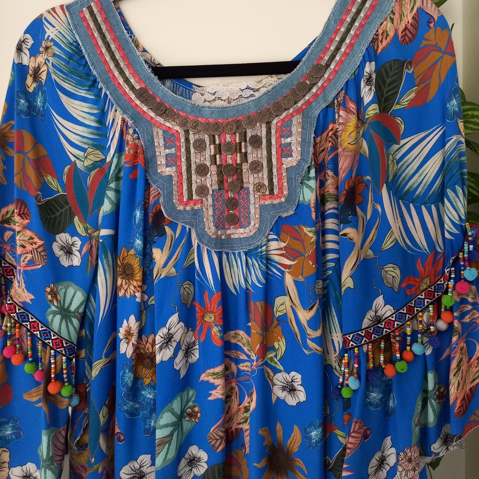 aparte hawai tuniek blouse een maat koopje nu, Ophalen of Verzenden, Zo goed als nieuw, Overige kleuren
