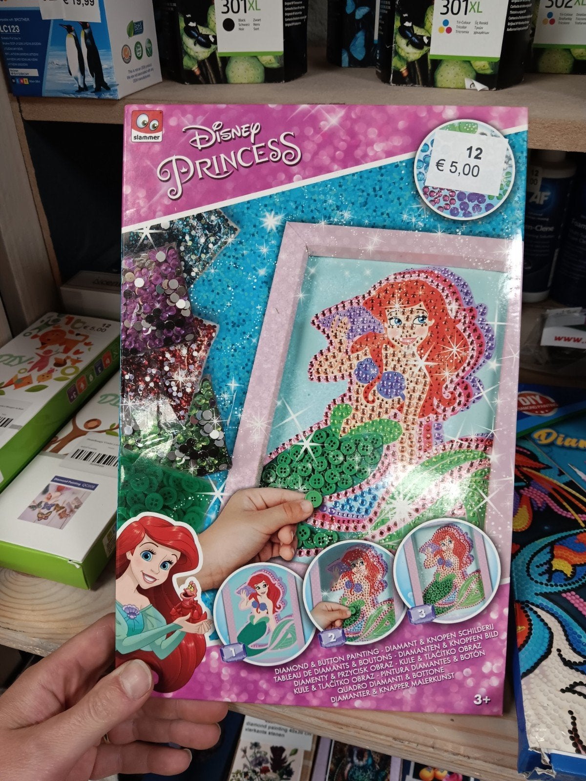 Disney Princess Diamond & Knoop Schilderij - Ariël, Fantasie, Slammer, Onbekend, Nieuw