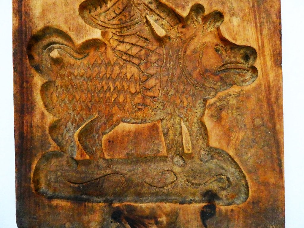 Oude handgestoken koekplank / speculaasplank, Antiek en Kunst, Houtsnijwerk, Ophalen of Verzenden, Handgemaakt, 20 - 50 cm