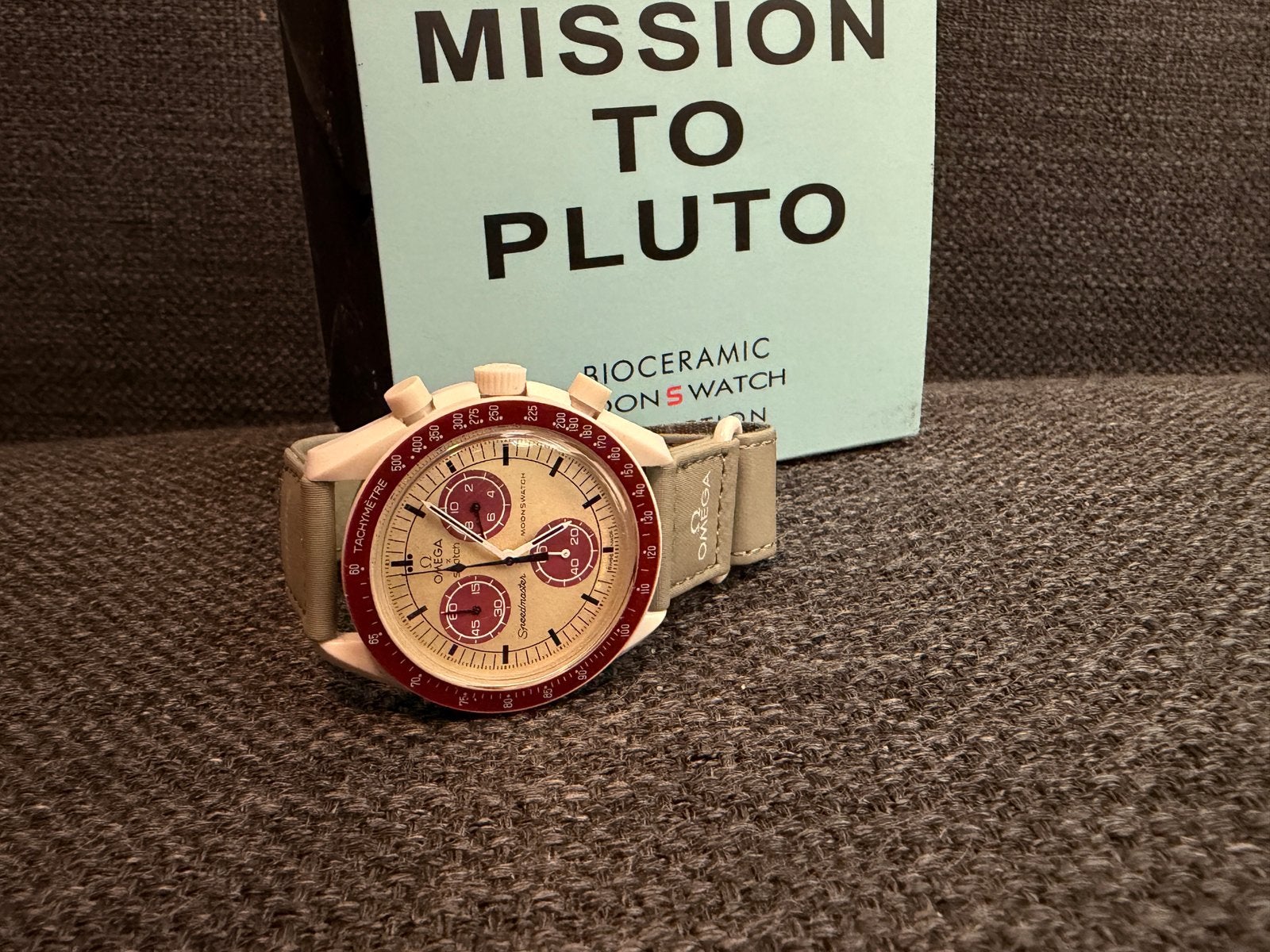 Omega x Swatch Moonswatch horloge Pluto heren horloges, Ophalen of Verzenden, Zo goed als nieuw, Kunststof, Omega