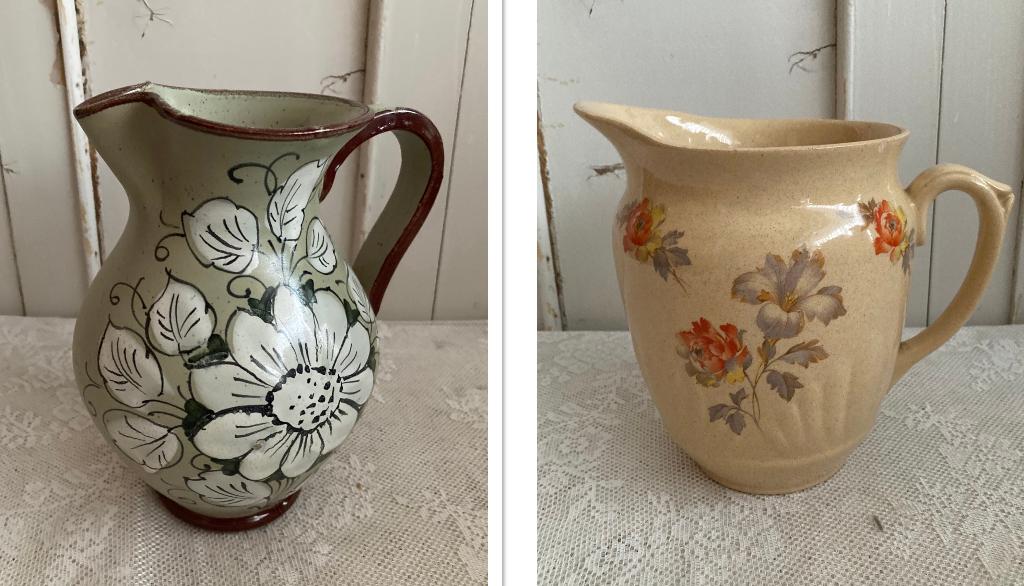 2x Brocante kan - waterkan - kleine lampetkan - vaas, Ophalen of Verzenden