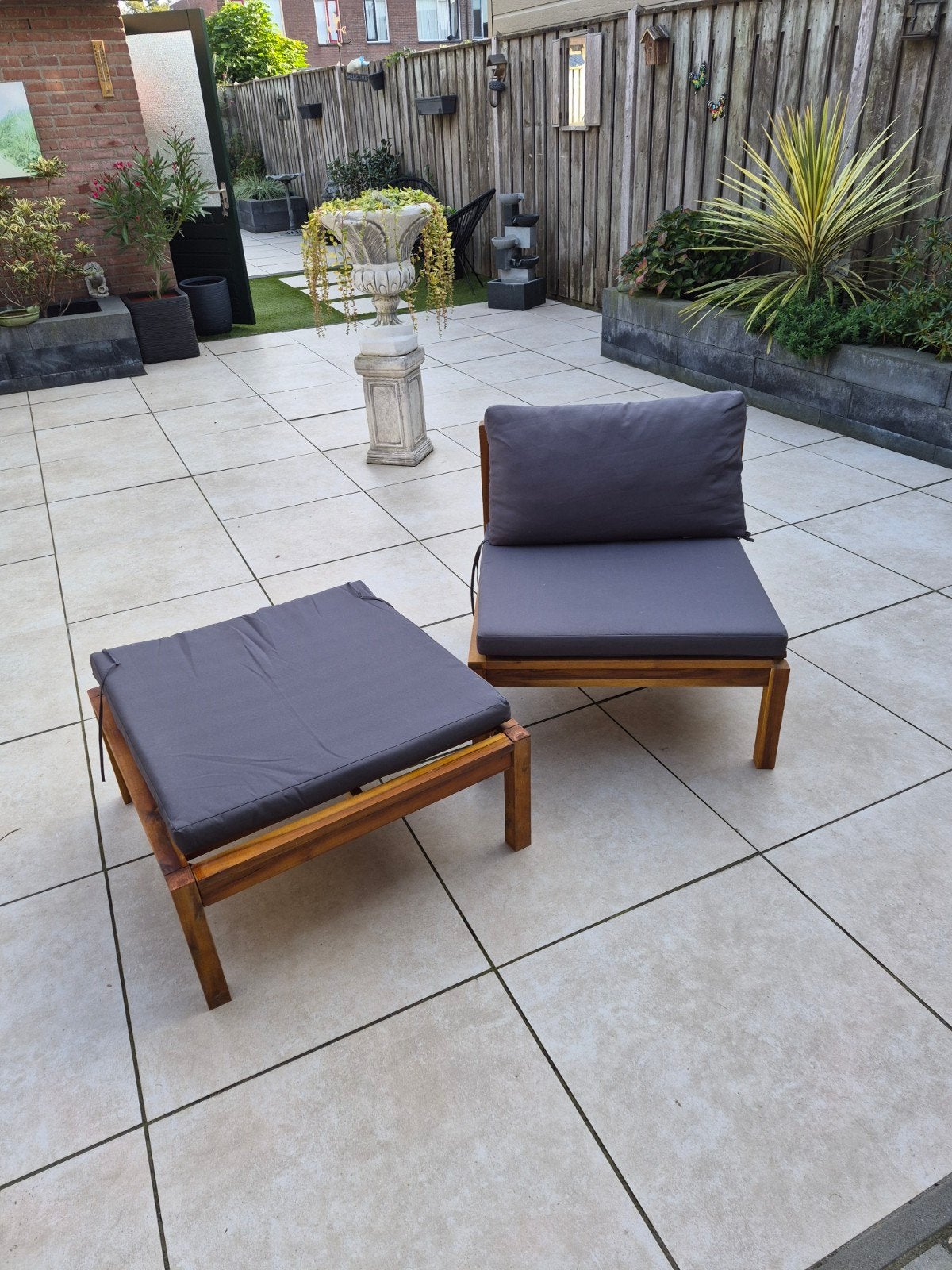 loungeset, hout met kussens, Tuin en Terras, Ophalen, Zo goed als nieuw, Hout
