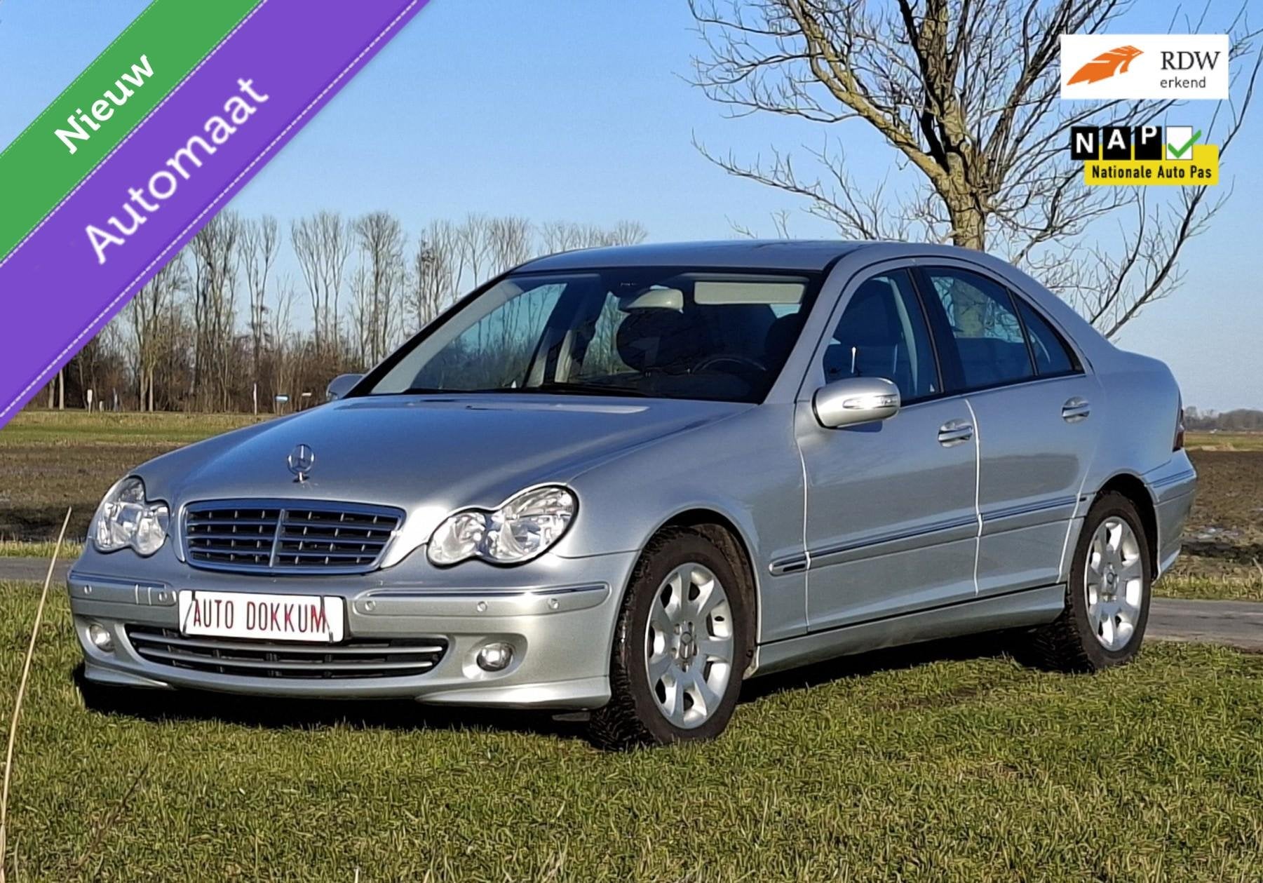 Mercedes Benz C-klasse 180 K Elegance AUTOMAAT met nwe APK, Auto's, Automaat, Gebruikt, Zwart, 1796 cc