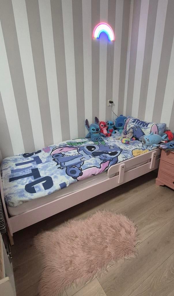 Vipack Kinderbed Kiddy Oud Roze, Ophalen, Gebruikt, 70 tot 85 cm, Lattenbodem