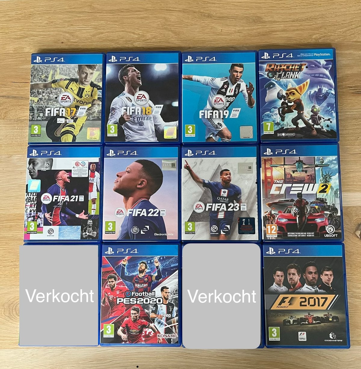 Diverse PS4 Games: FIFA, F1, Ratchet & Clank, Ophalen, Gebruikt, Vanaf 18 jaar, Eén computer