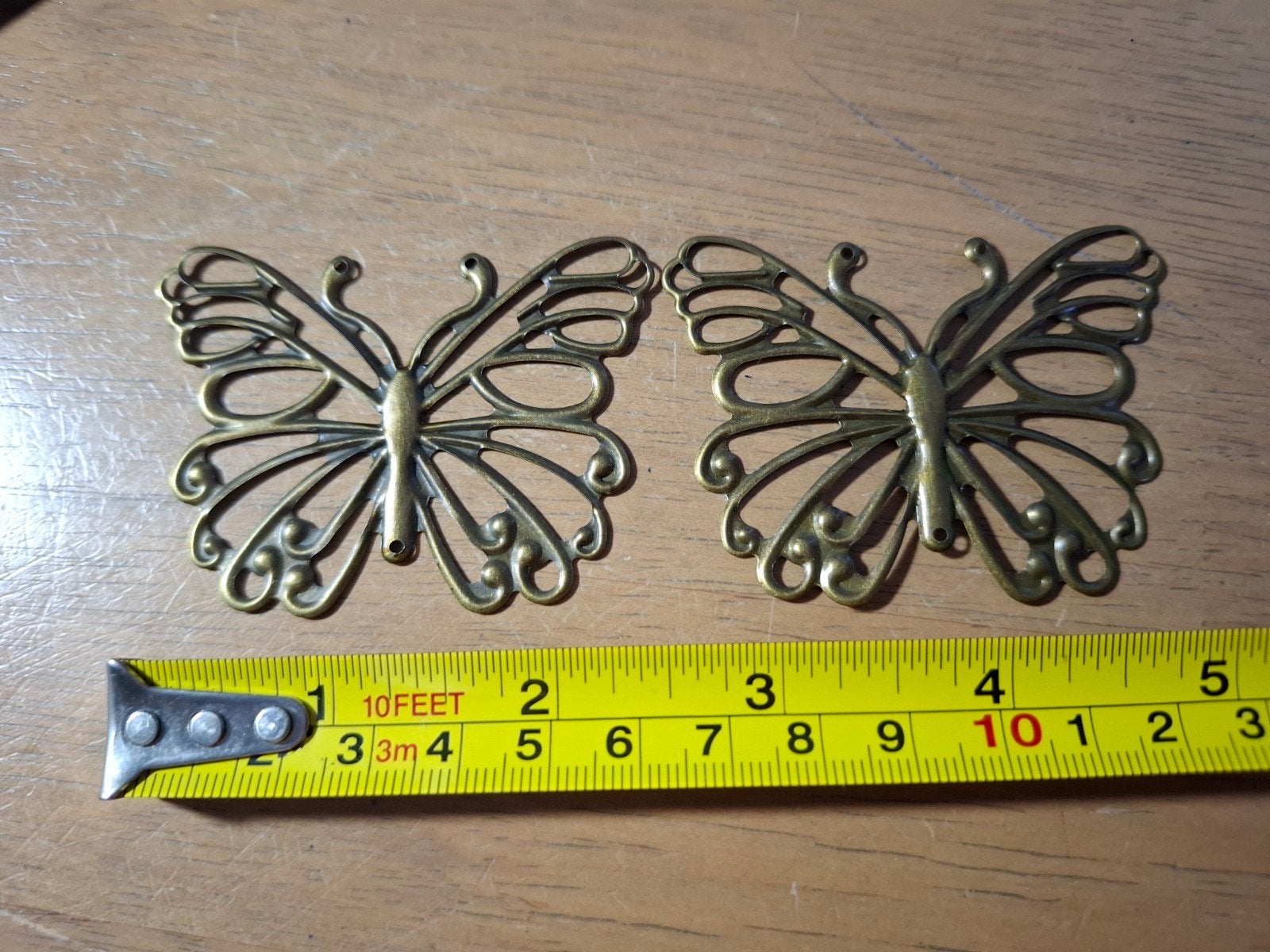 2 Vlinders Ornamenten - Antiek Brons Look, Overige merken, Overige materialen, Nieuw, Ophalen of Verzenden