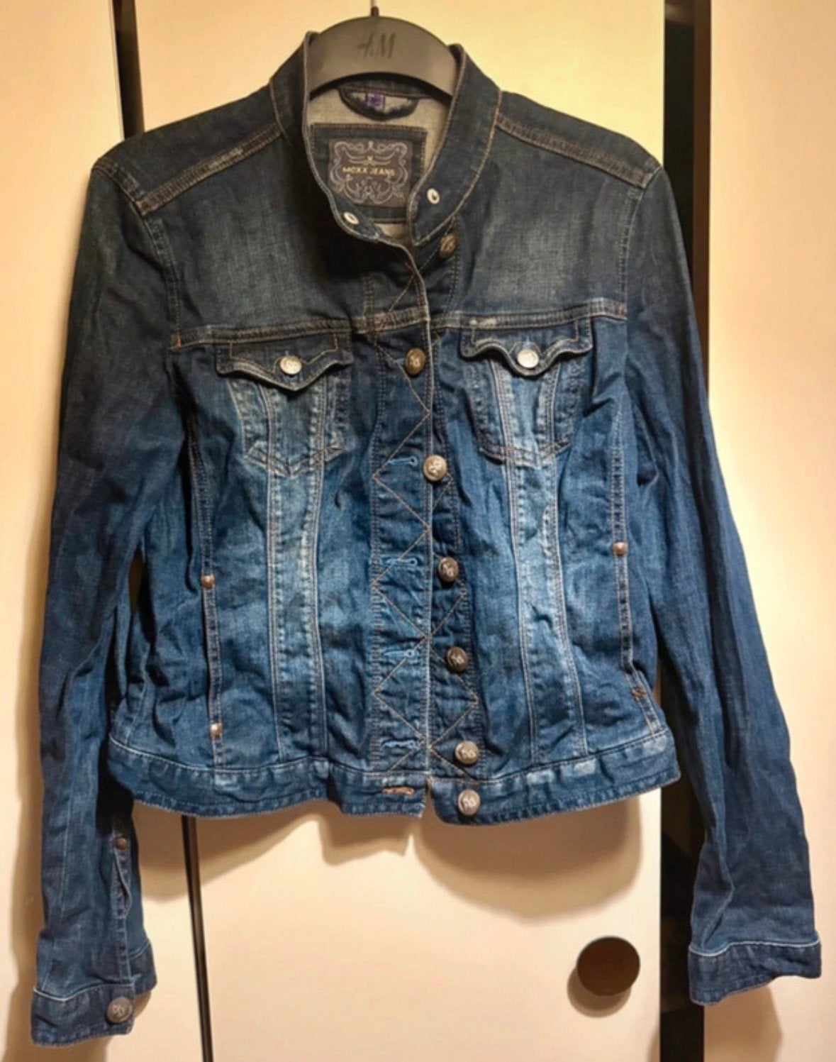 Spijkerjas dames, Ophalen of Verzenden, Zo goed als nieuw, Maat 42/44 (L), Blauw