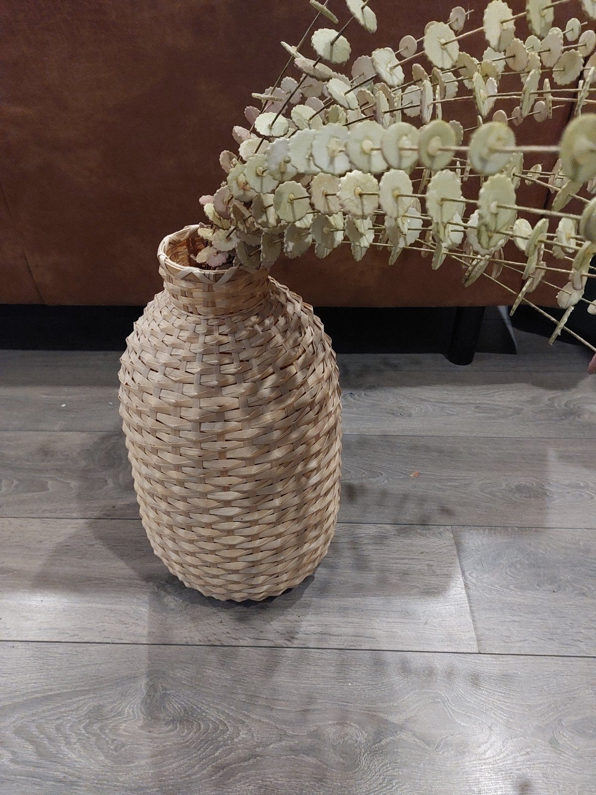 Ikea bamboe vaas met decoratie tak, Ophalen of Verzenden