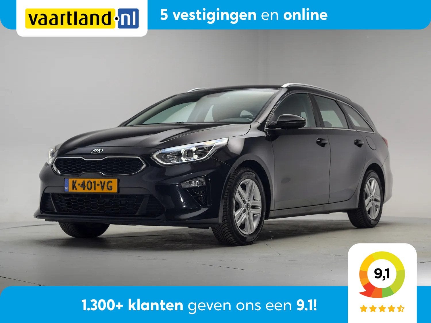 Kia Ceed Sportswagon 1.0 T-GDi DynamicLine [ Apple/Android C, Auto's, Gebruikt, Zwart, Origineel Nederlands, Handgeschakeld