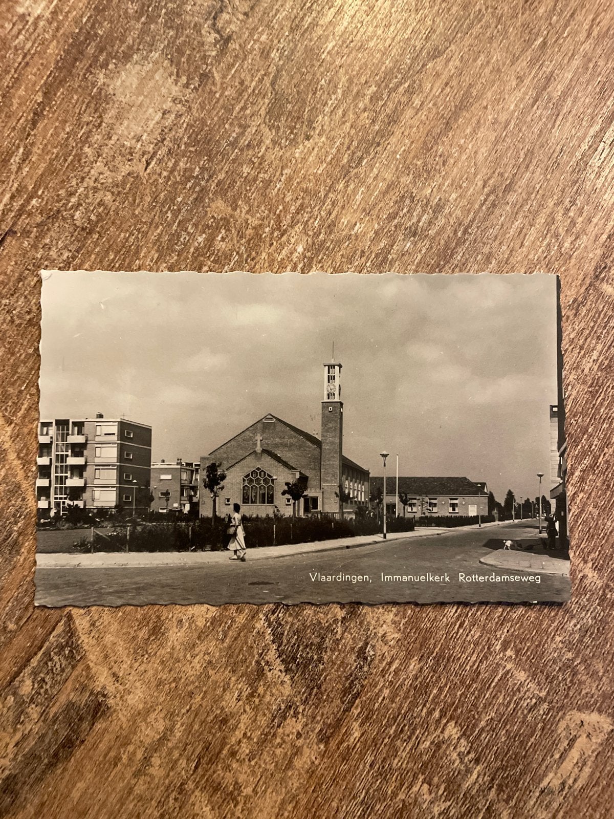 Oude Ansichtkaart Vlaardingen Immanuelkerk Rotterdamseweg, Ophalen of Verzenden, 1940 tot 1960, Gelopen, Zuid-Holland