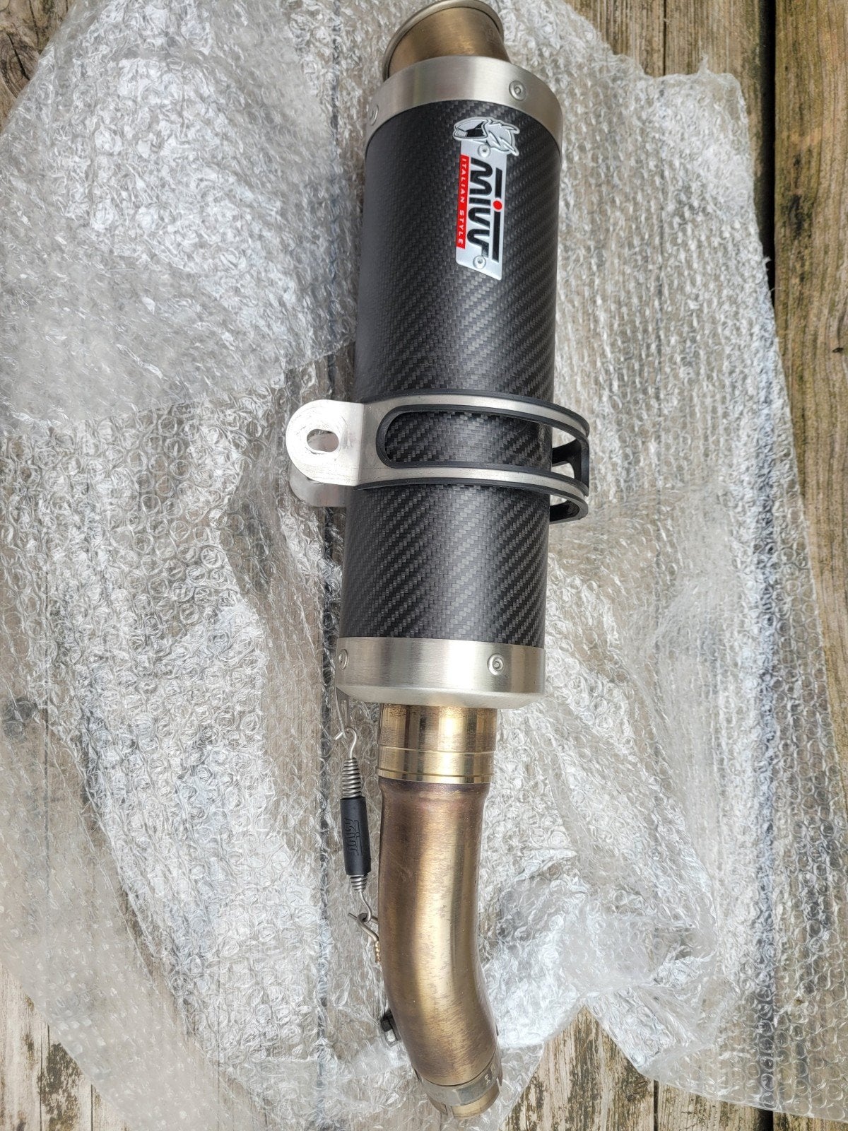MIVV GP carbon met linkpijp Suzuki GSR750, Ophalen, Gebruikt