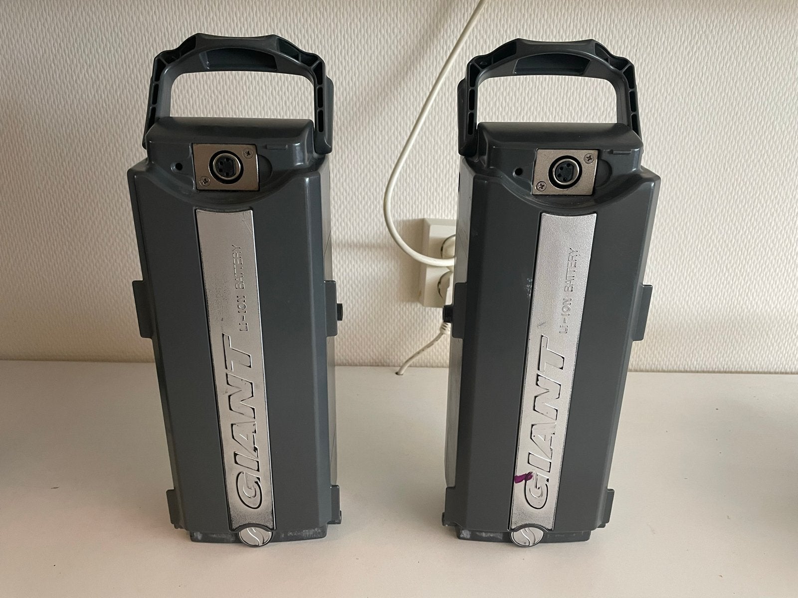 Giant E-bike accu's (2x) met oplader, Fietsen en Brommers, Fietsaccessoires | Fietsaccu's, Ophalen of Verzenden, Gebruikt