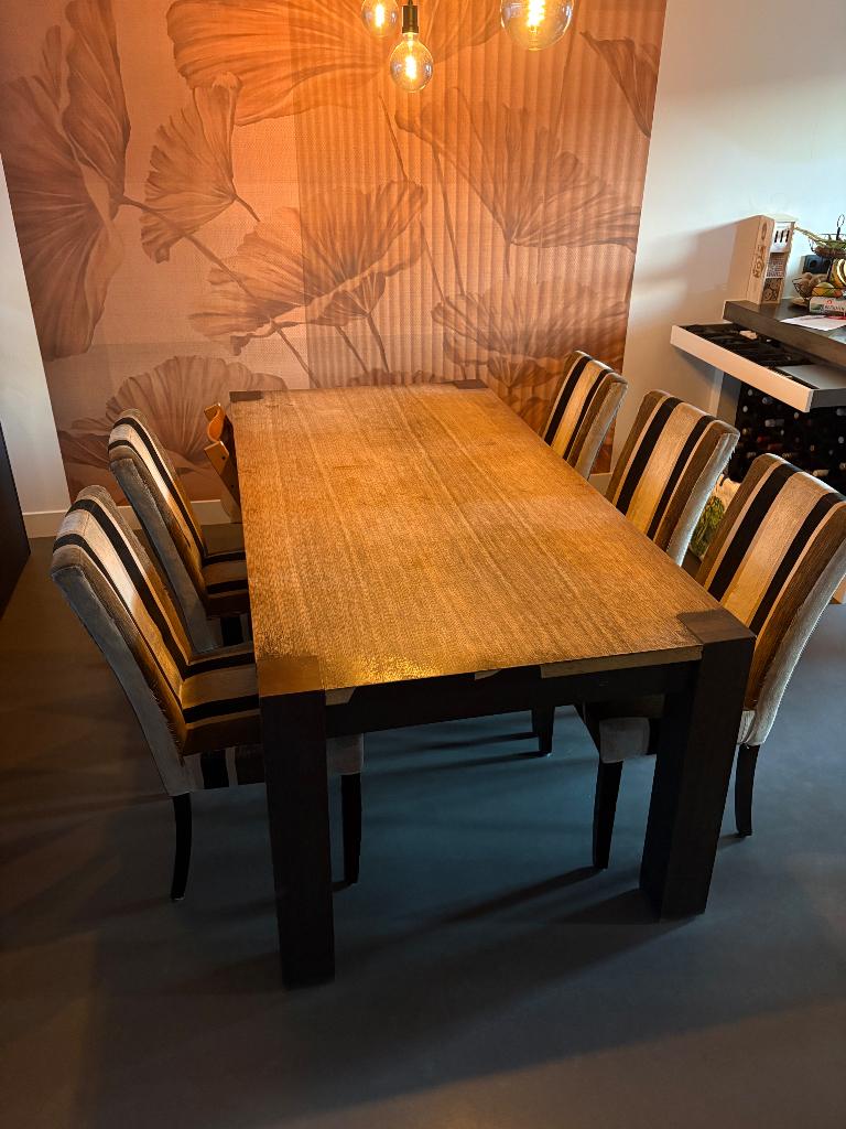 Gratis tafel met stoelen, Huis en Inrichting, Ophalen, Gebruikt, 200 cm of meer, 50 tot 100 cm