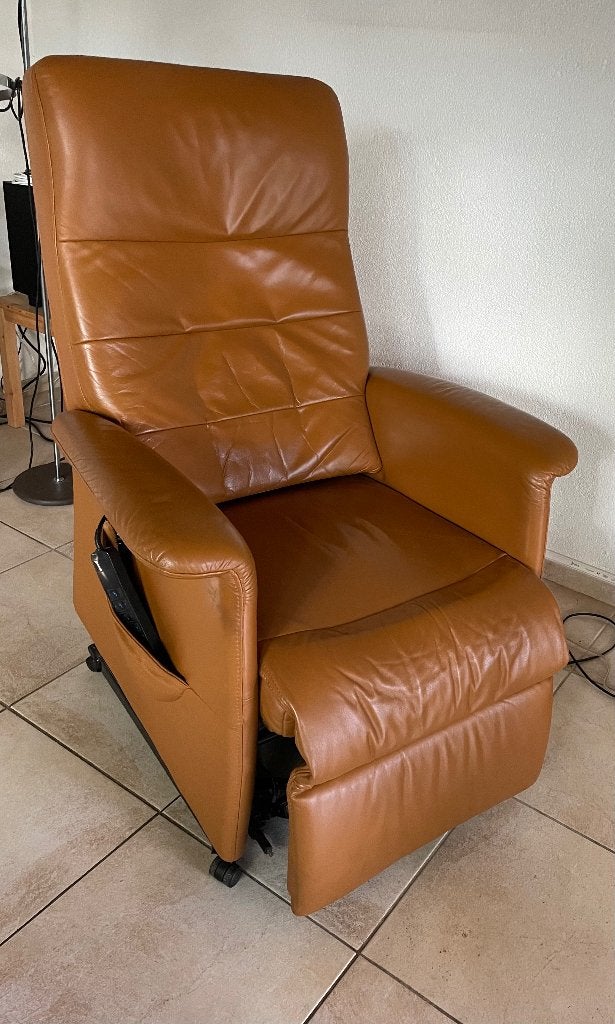 Relax stoel, Huis en Inrichting, Gebruikt, Minder dan 75 cm, Mooi, Leer