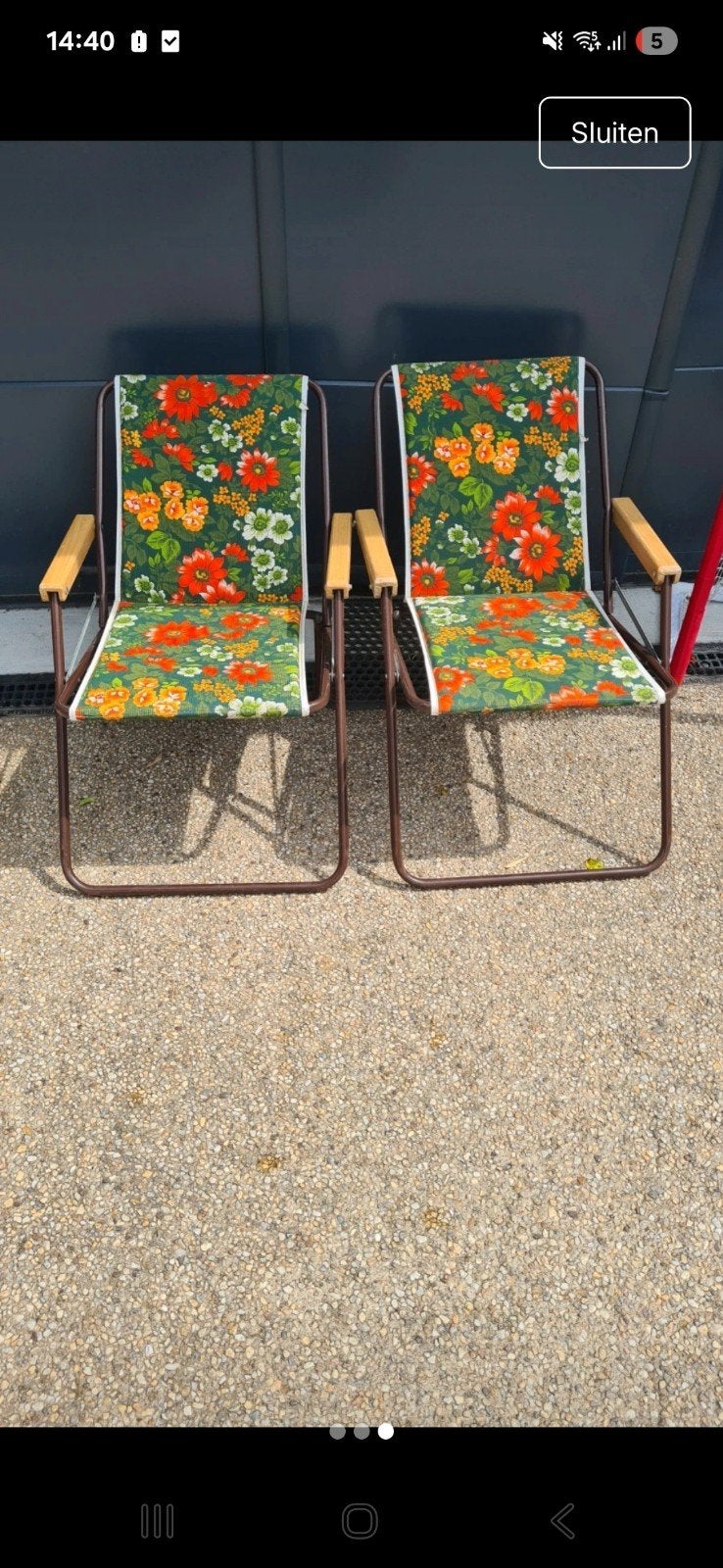 2 vintage camping stoelen, Ophalen of Verzenden, Twee