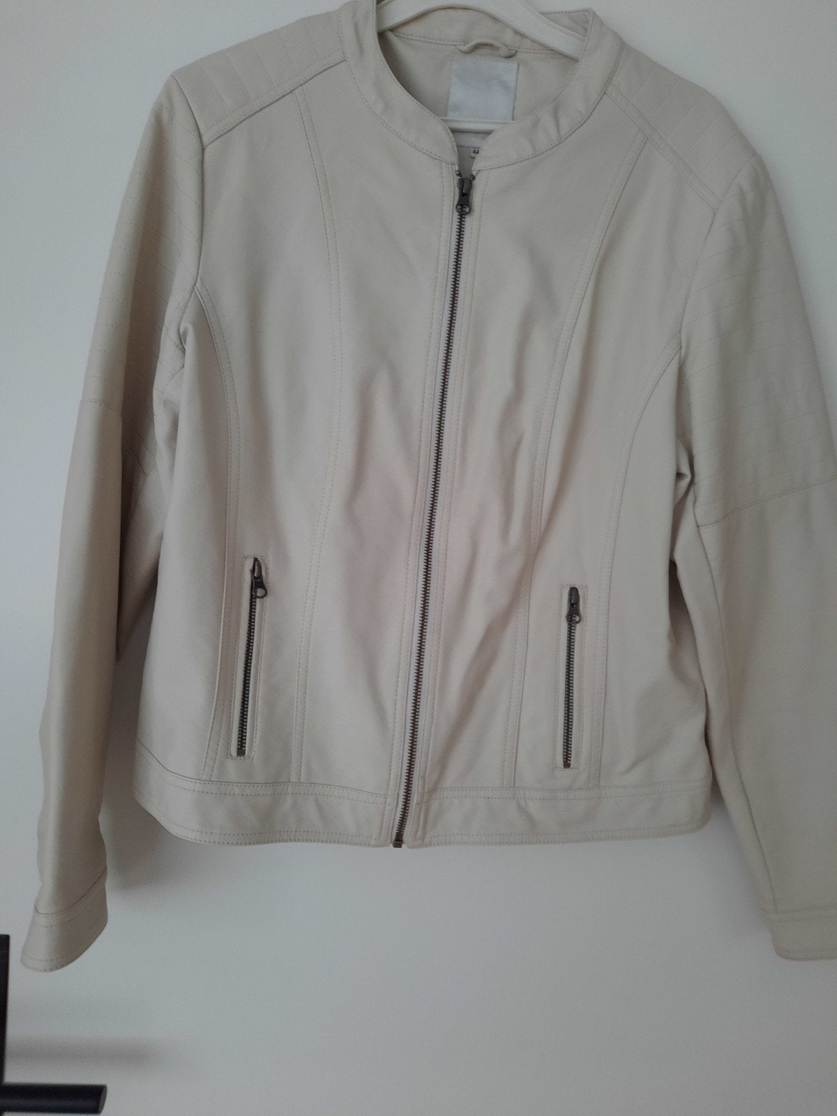 Imitatieleren jasje jas Off White/ Ecru Soyaconcept maat 44, Ophalen of Verzenden