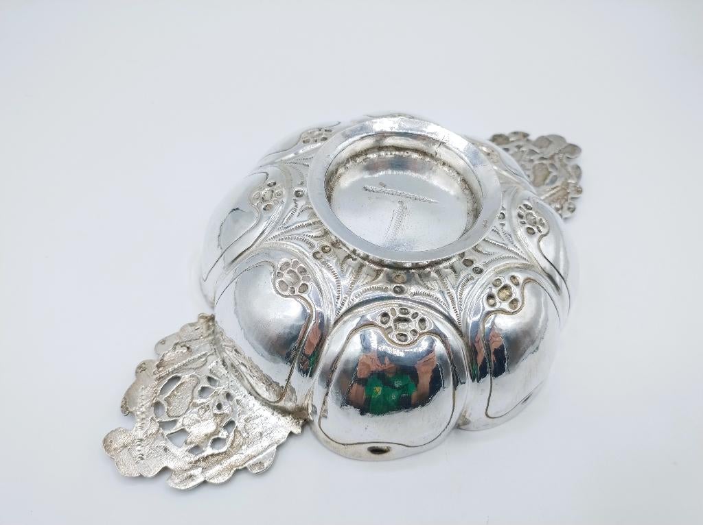 Zilveren brandewijnkom, Jan Verdoes, Haarlem, 1749, Antiek en Kunst, Verzenden, Zilver