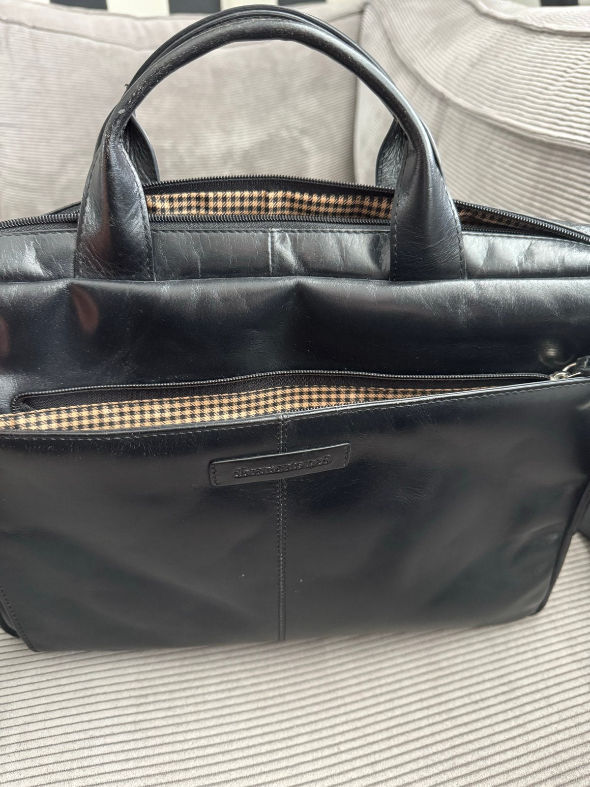 Gevoerde lederen laptoptas / aktetas Ddramante, 15 inch, Tabletvak, Aktetas, Ophalen of Verzenden