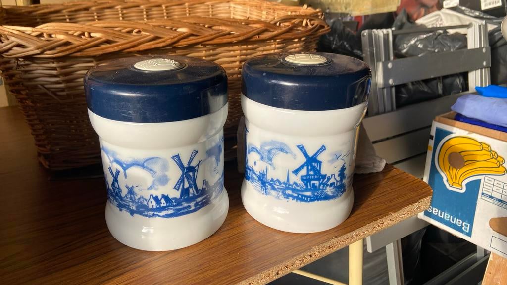 2 Willem II Sigarenfabrieken Opaline Glazen Humidors, Ophalen of Verzenden