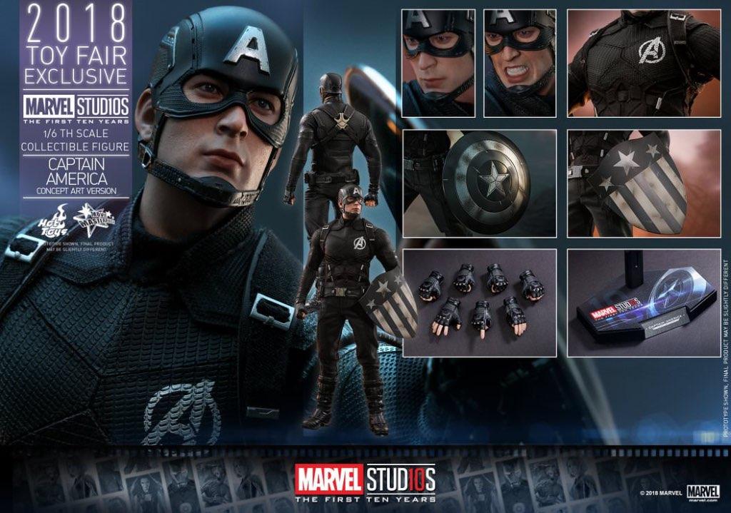 Hot Toys Marvel Captain America Concept Art Version MMS488, Ophalen of Verzenden, Nieuw, Film, Actiefiguur of Pop