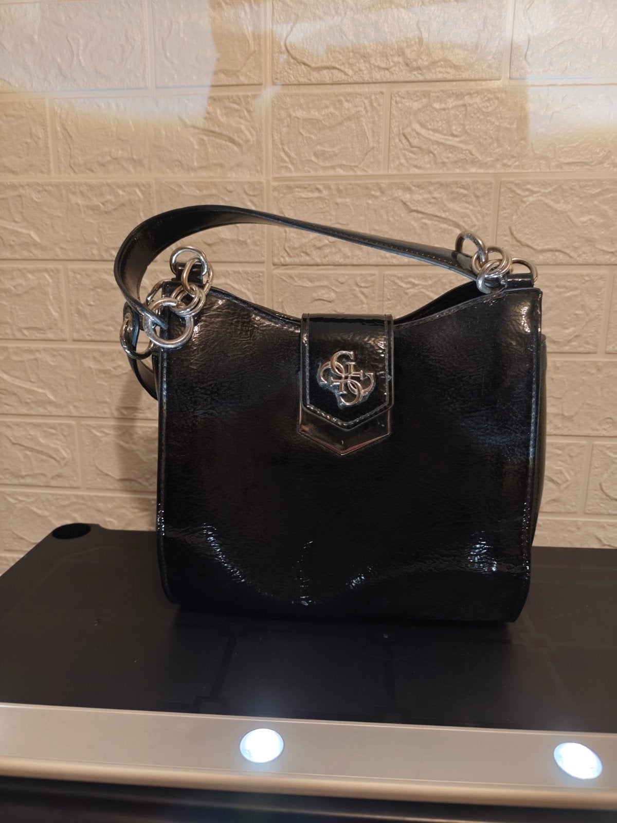 GUESS HANDTAS ZWART, Ophalen, Zo goed als nieuw, Zwart, Handtas