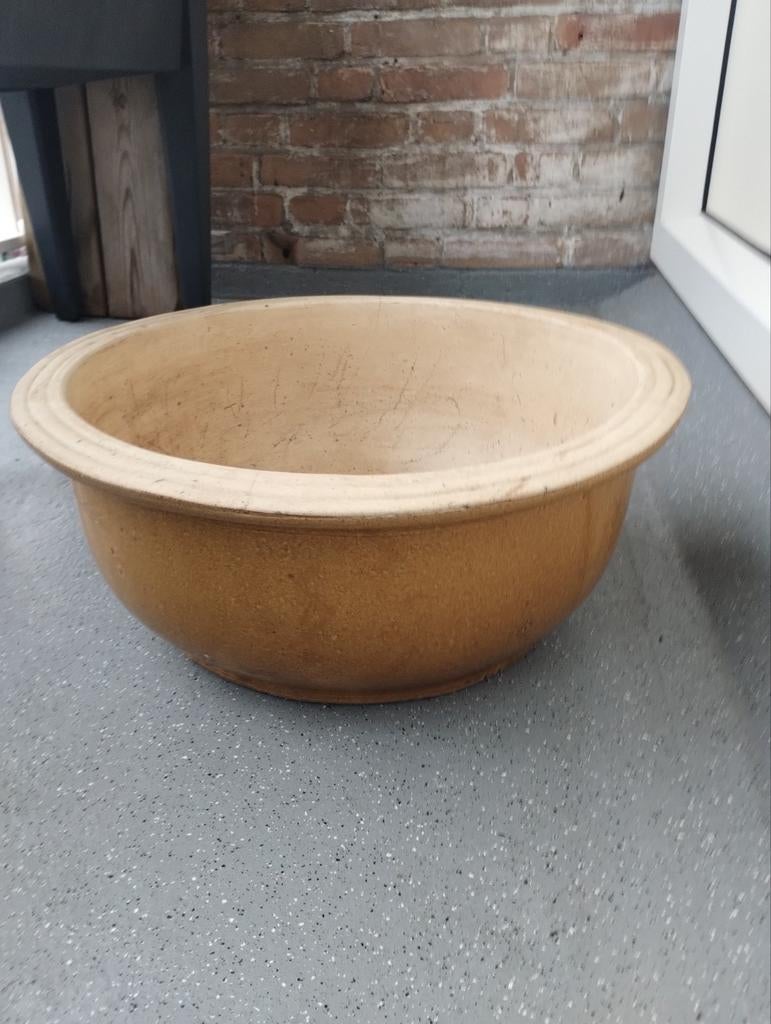 Oude grote aardewerken bonsaischaal of planten schaal, Ophalen
