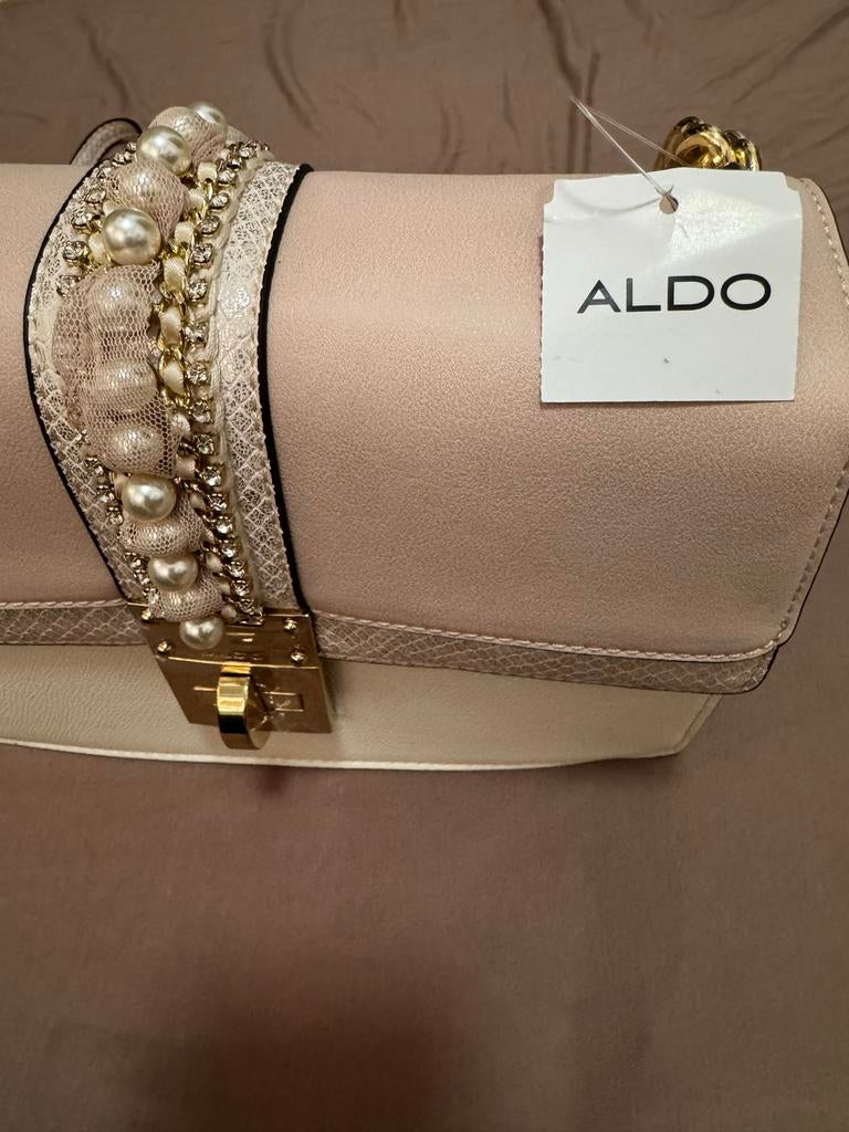 Mooi ALDO tasje - Nieuw met parels en strass, Sieraden, Tassen en Uiterlijk, Ophalen, Nieuw, Beige, Avondtasje
