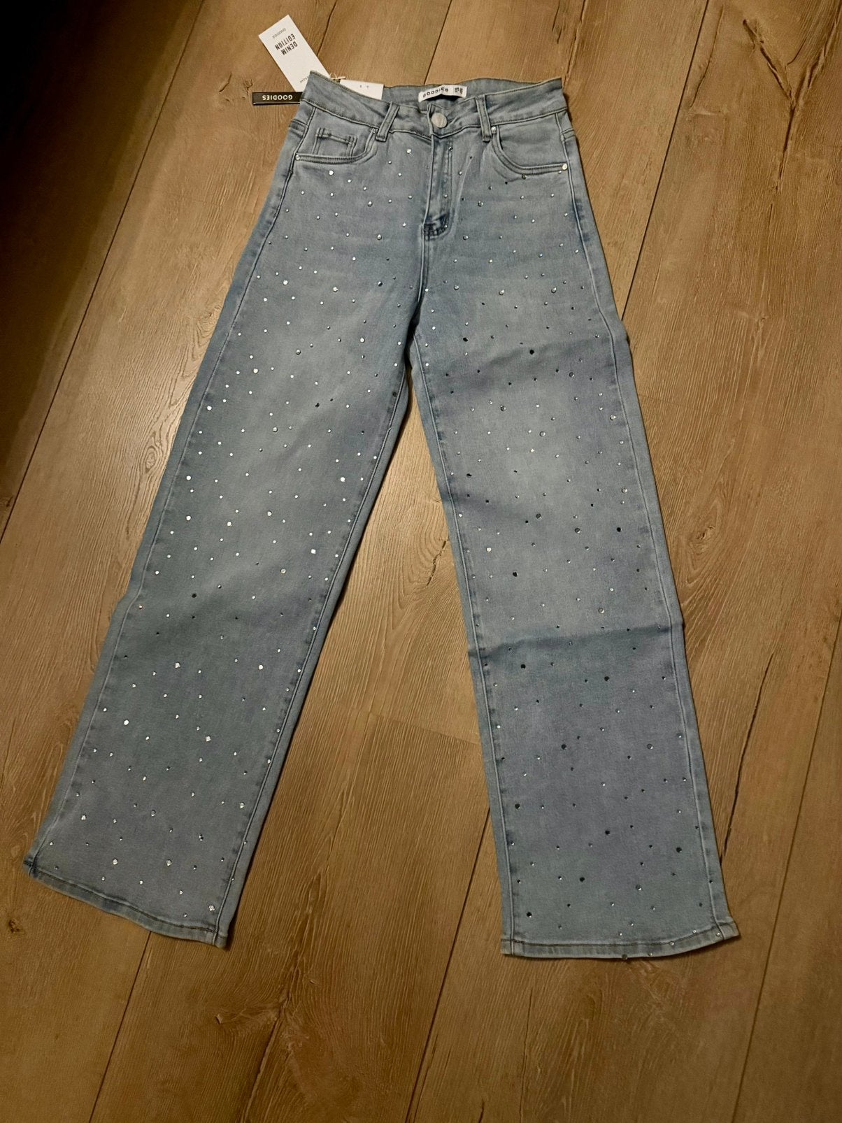 Goodies wide leg spijkerbroek glitter, Ophalen of Verzenden, Nieuw, Blauw, W30 - W32 (confectie 38/40)
