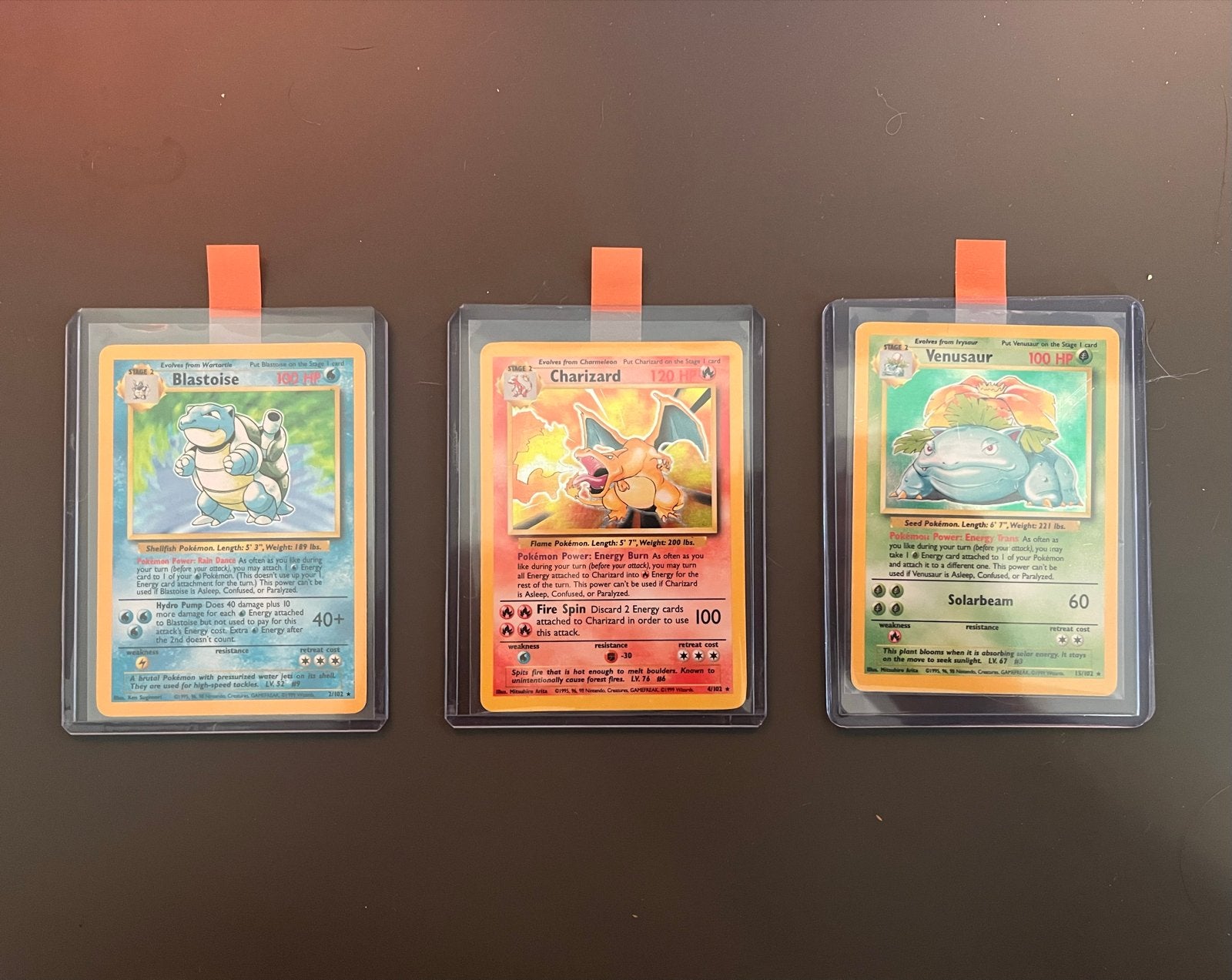 Pokémon Base Set trio: Charizard, Blastoise, Venusaur, Ophalen of Verzenden, Gebruikt, Meerdere kaarten