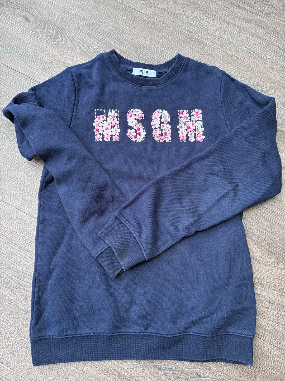 MSGM sweater met bloemenprint - Maat S, Blauw, Ophalen of Verzenden, Lange mouw, Maat 36 (S)